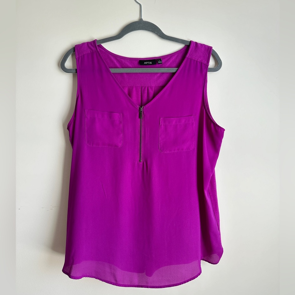 Apt. 9 Fushia Sleeveless Blouse with Zipper